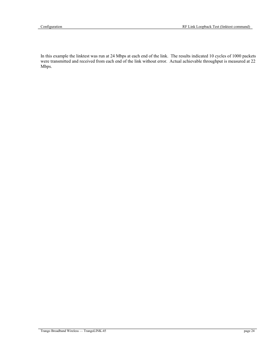 Trango Broadband TrangoLINK-45TM User Manual | Page 24 / 54