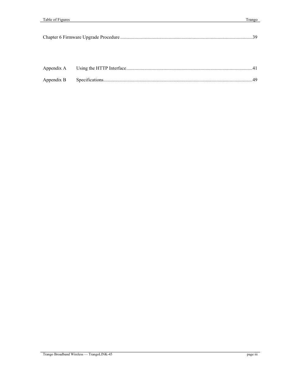 Trango Broadband TrangoLINK-45TM User Manual | Page 3 / 54