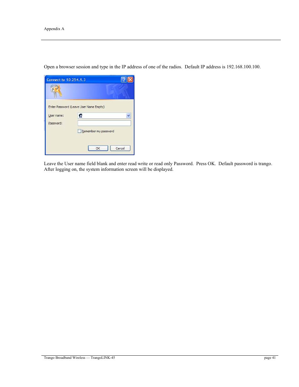 Trango Broadband TrangoLINK-45TM User Manual | Page 41 / 54