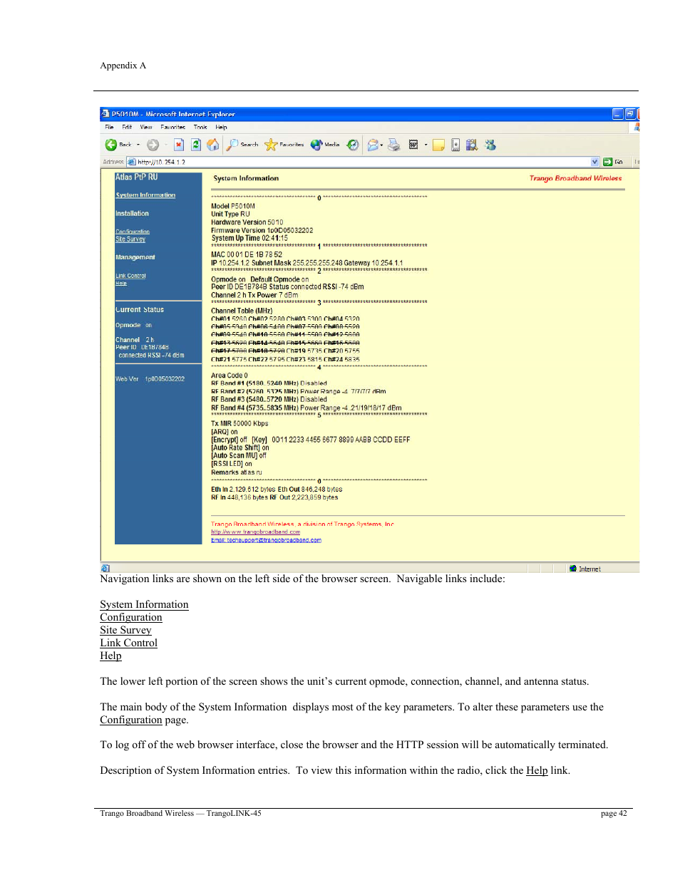 Trango Broadband TrangoLINK-45TM User Manual | Page 42 / 54