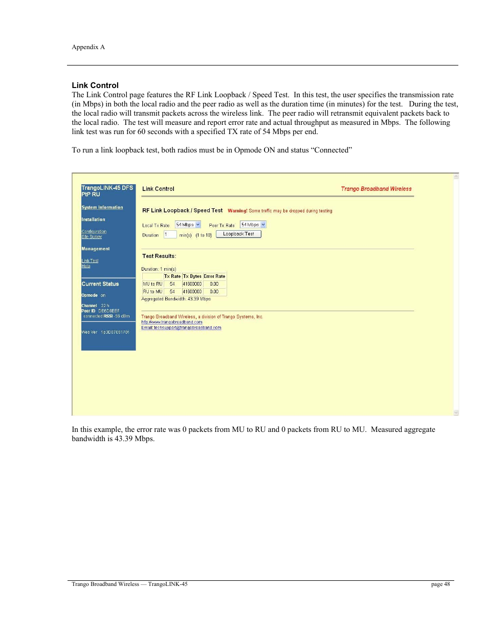 Trango Broadband TrangoLINK-45TM User Manual | Page 48 / 54