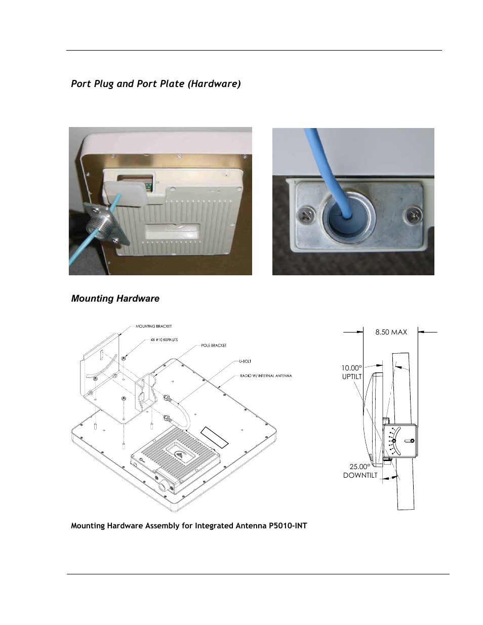 Port plug and port plate (hardware) | Trango Broadband 5010 User Manual | Page 28 / 45