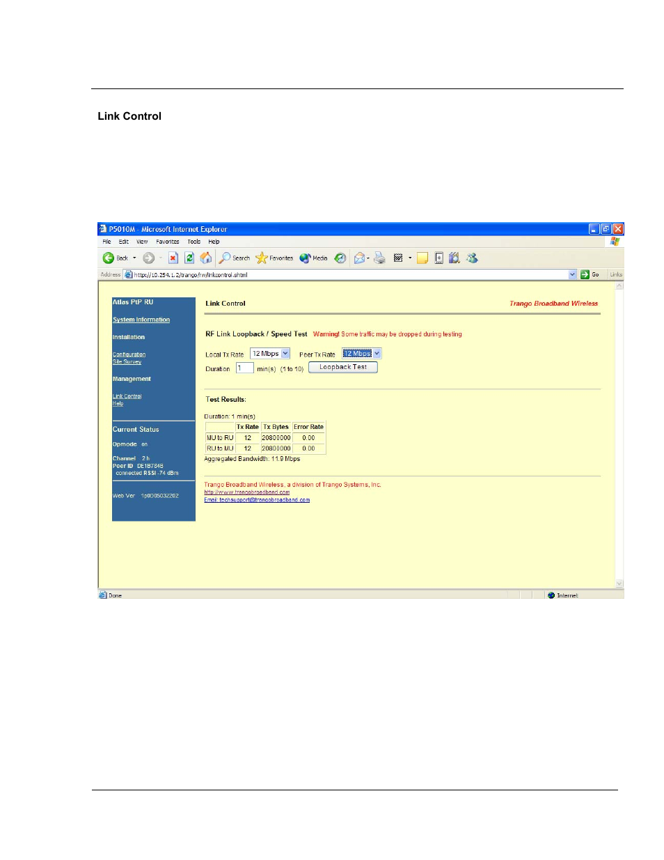 Trango Broadband 5010 User Manual | Page 42 / 45