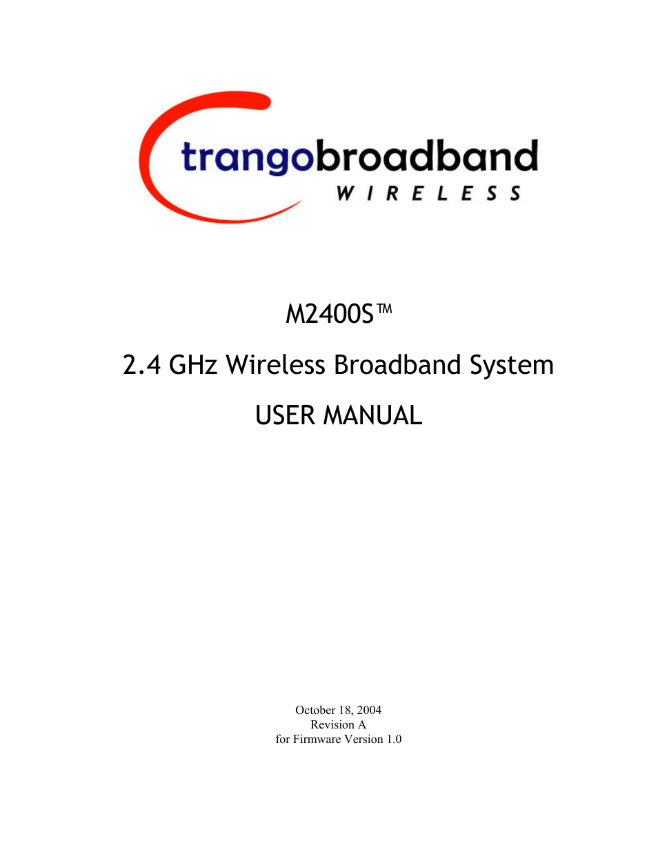 Trango Broadband M2400S User Manual | 50 pages