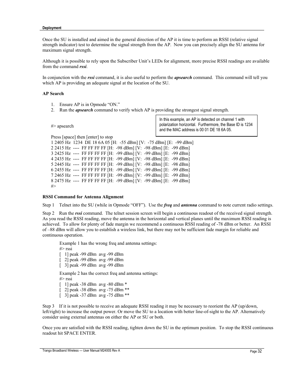 Trango Broadband M2400S User Manual | Page 36 / 50