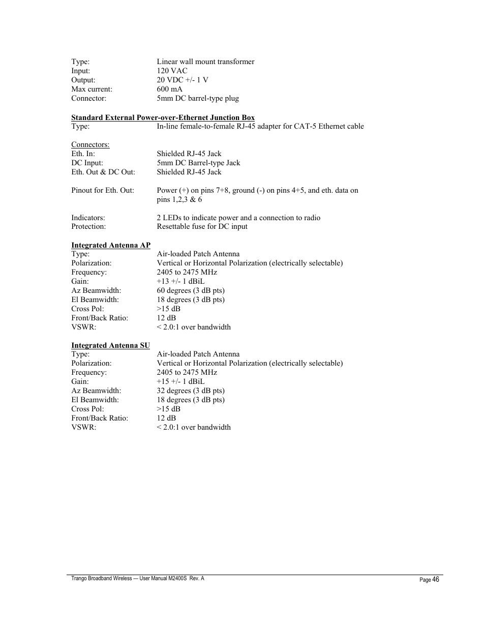 Trango Broadband M2400S User Manual | Page 50 / 50