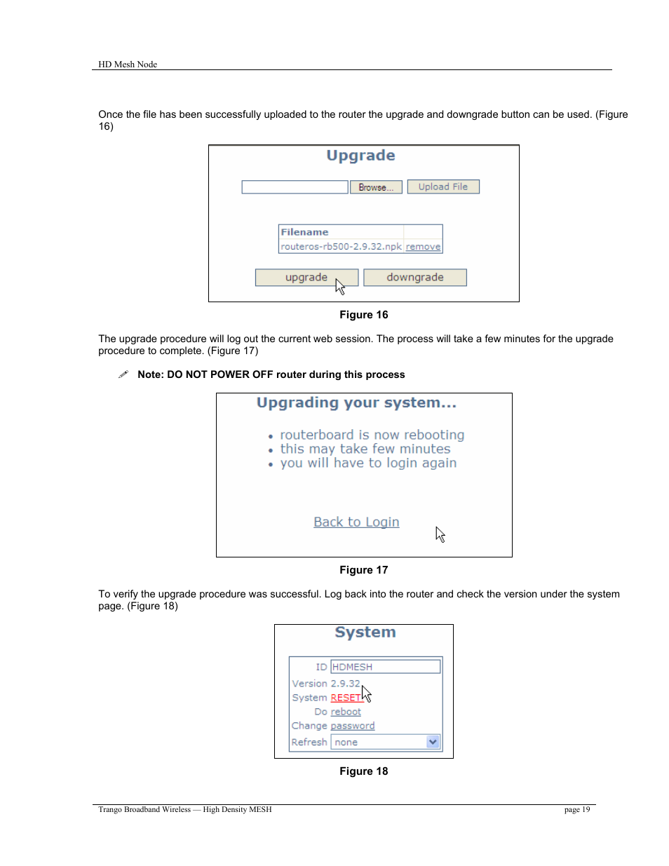 Trango Broadband High Density Mesh System User Manual | Page 19 / 38