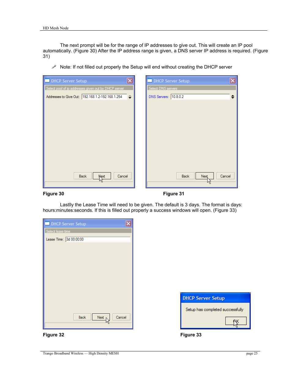 Trango Broadband High Density Mesh System User Manual | Page 25 / 38