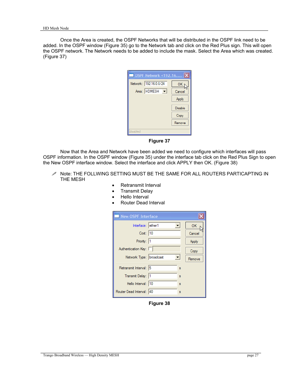 Trango Broadband High Density Mesh System User Manual | Page 27 / 38