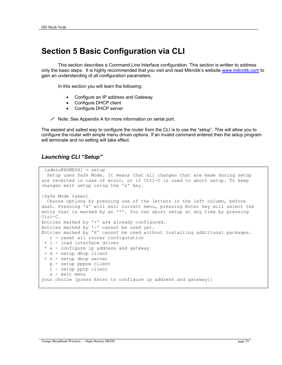 Trango Broadband High Density Mesh System User Manual | Page 29 / 38