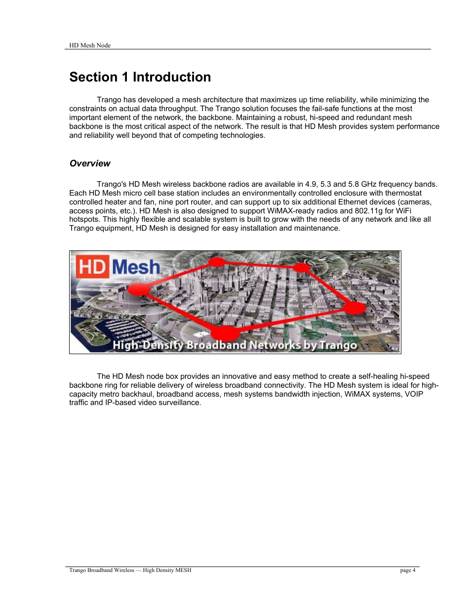 Trango Broadband High Density Mesh System User Manual | Page 4 / 38