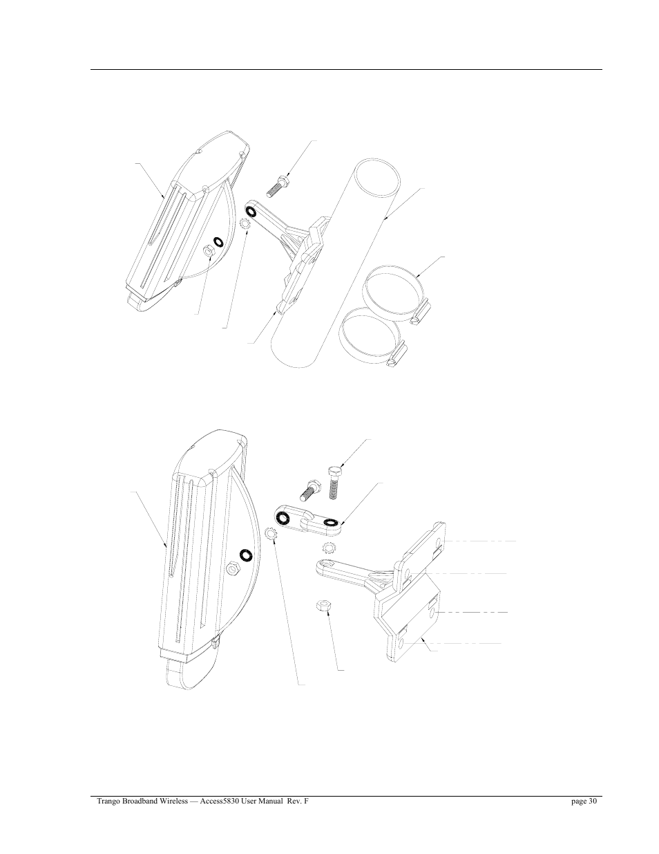 Fox series radio hardware and mounting, Figure 7-5: fox series su wall mount | Trango Broadband Access5830 User Manual | Page 34 / 76