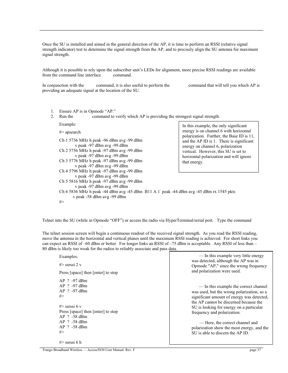 Trango Broadband Access5830 User Manual | Page 41 / 76