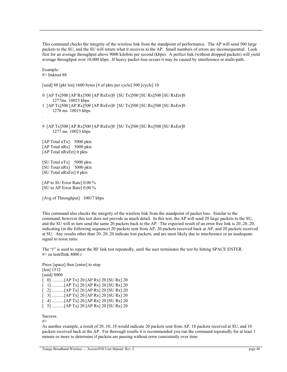 Trango Broadband Access5830 User Manual | Page 44 / 76