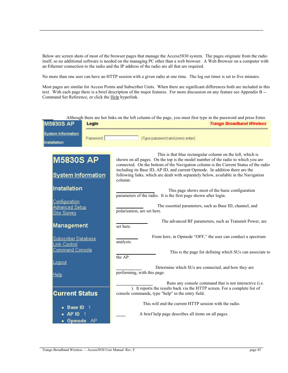 Trango Broadband Access5830 User Manual | Page 49 / 76