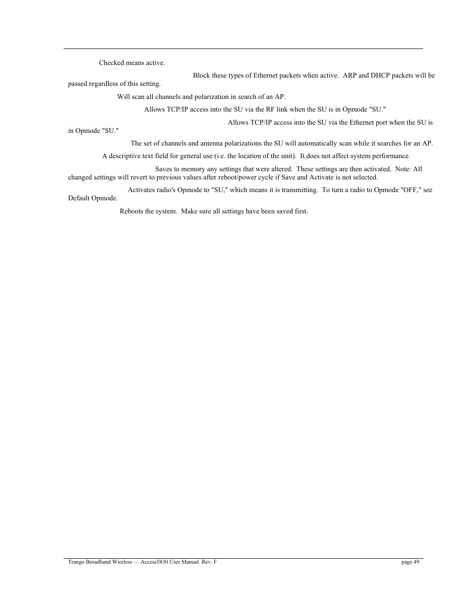 Trango Broadband Access5830 User Manual | Page 53 / 76