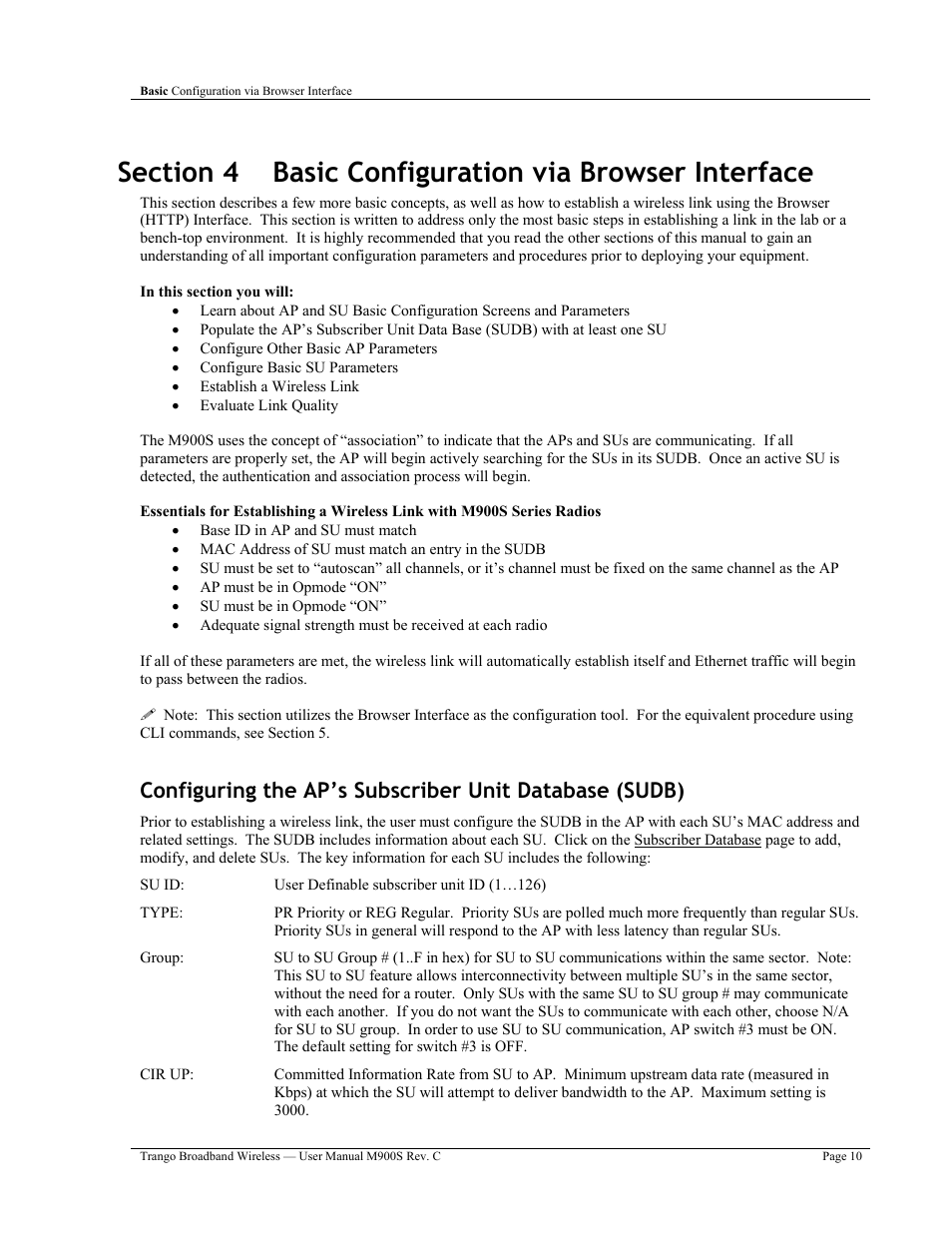 Trango Broadband M900S User Manual | Page 14 / 53