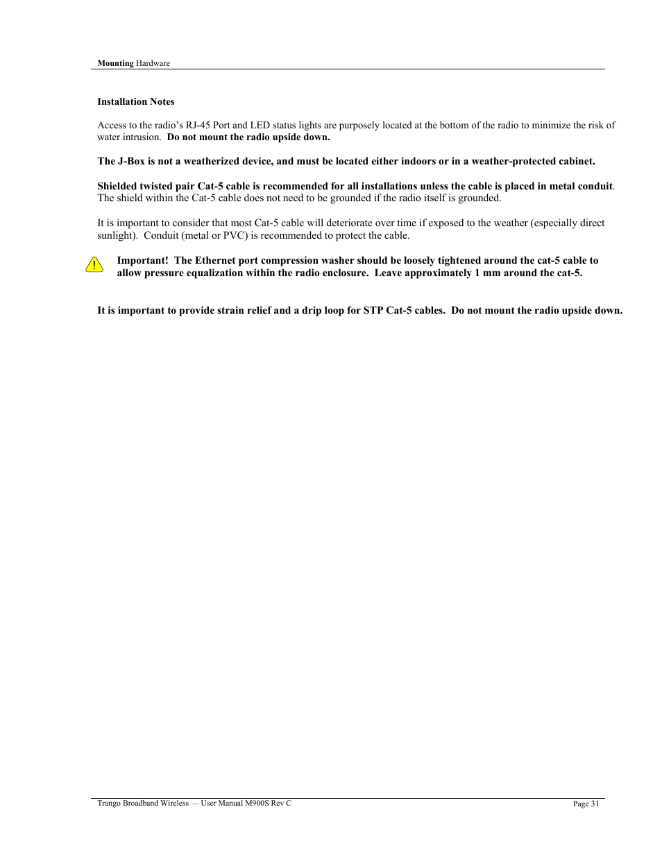 Trango Broadband M900S User Manual | Page 35 / 53
