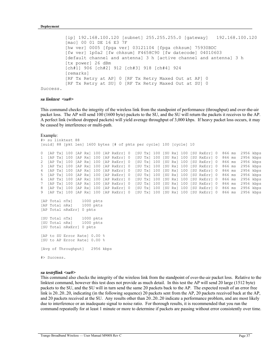 Trango Broadband M900S User Manual | Page 41 / 53