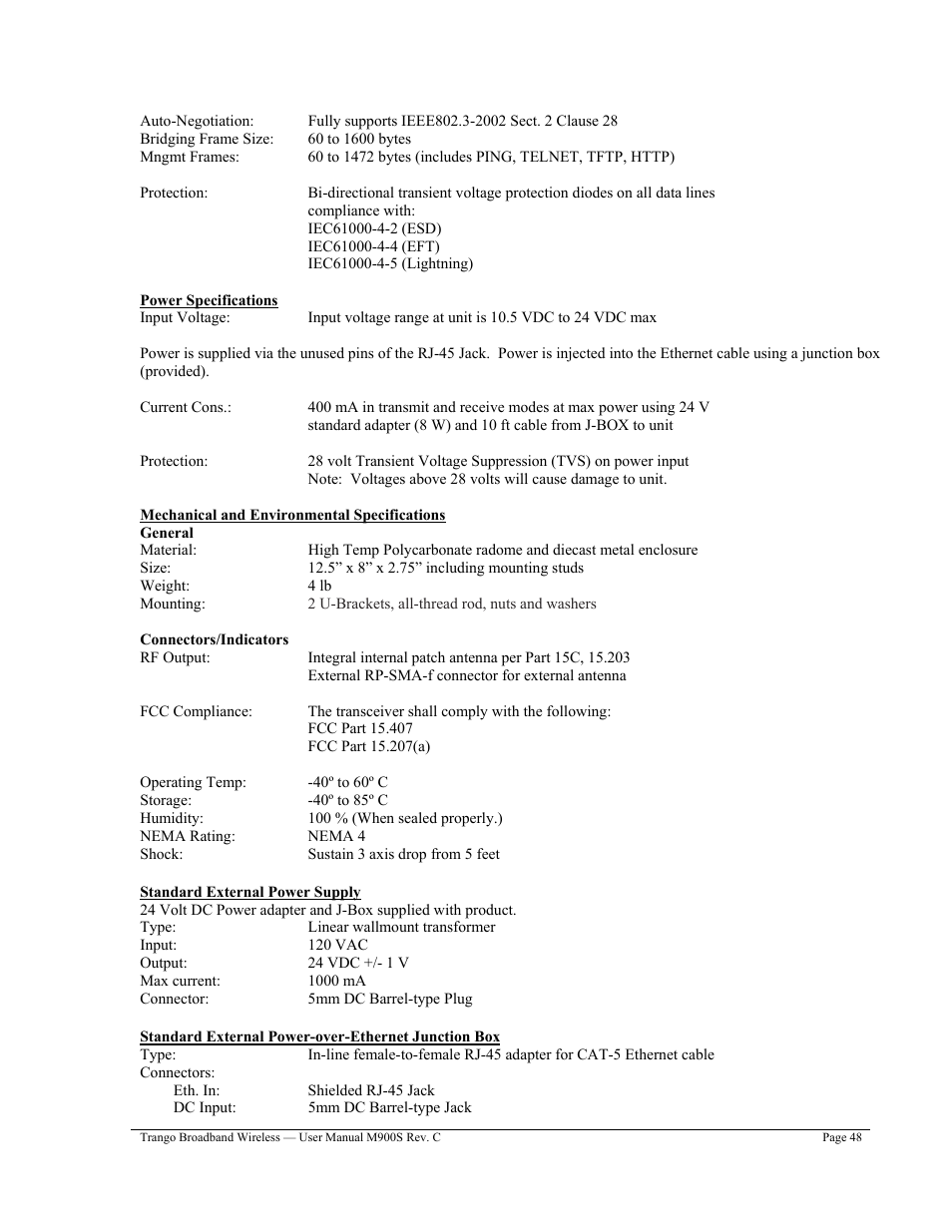 Trango Broadband M900S User Manual | Page 52 / 53