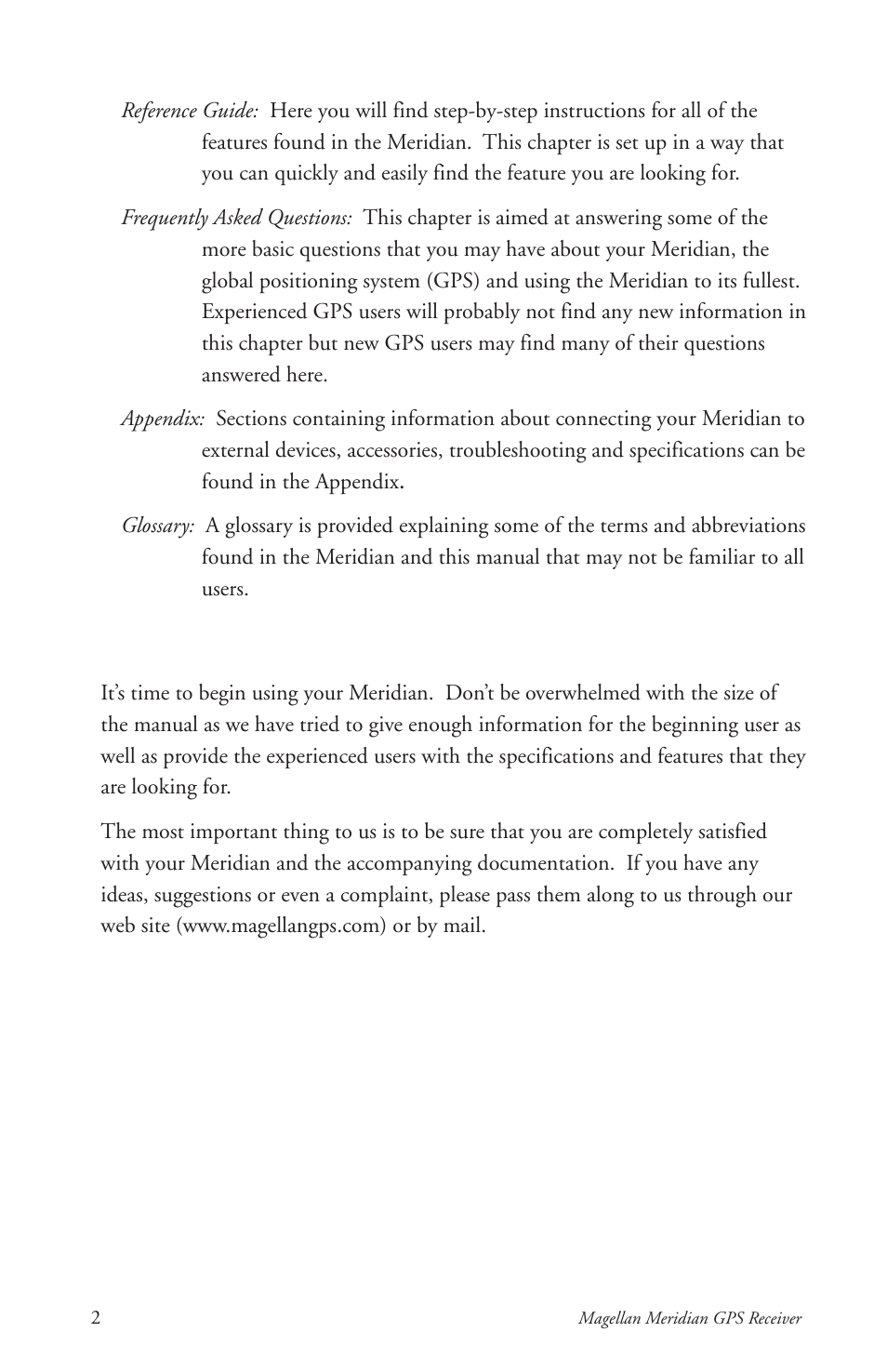 Thales Navigation Meridian Series User Manual | Page 12 / 89