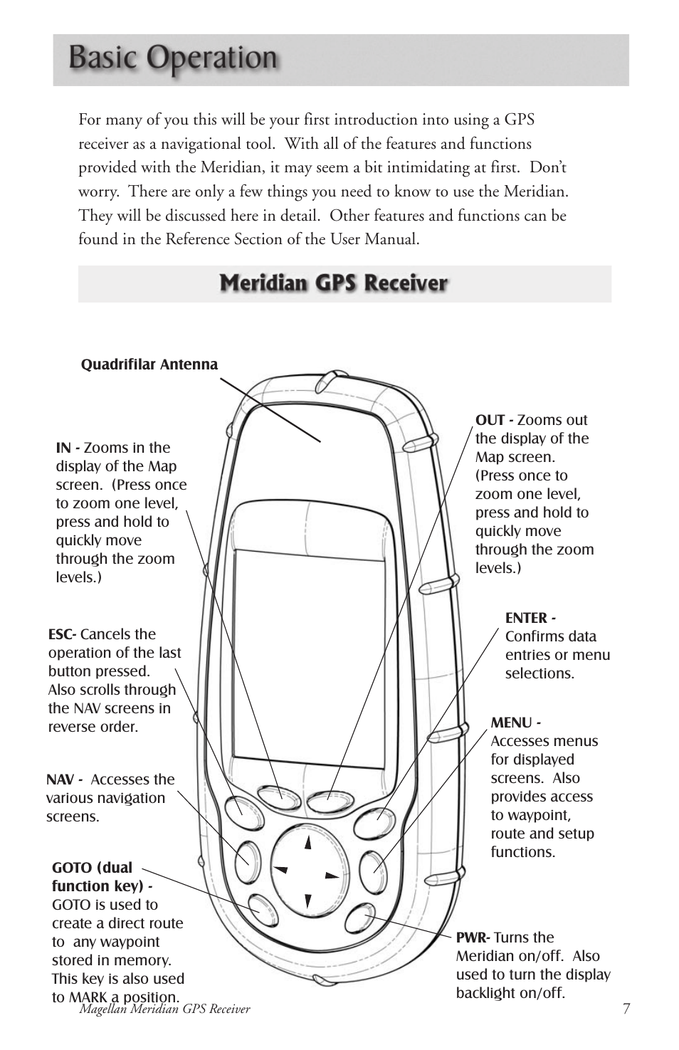 Thales Navigation Meridian Series User Manual | Page 17 / 89