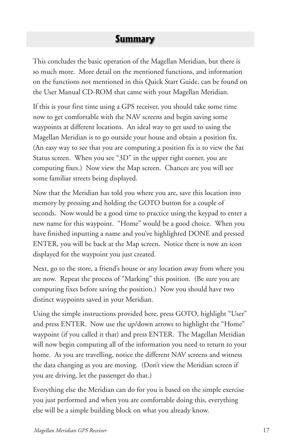 Thales Navigation Meridian Series User Manual | Page 27 / 89