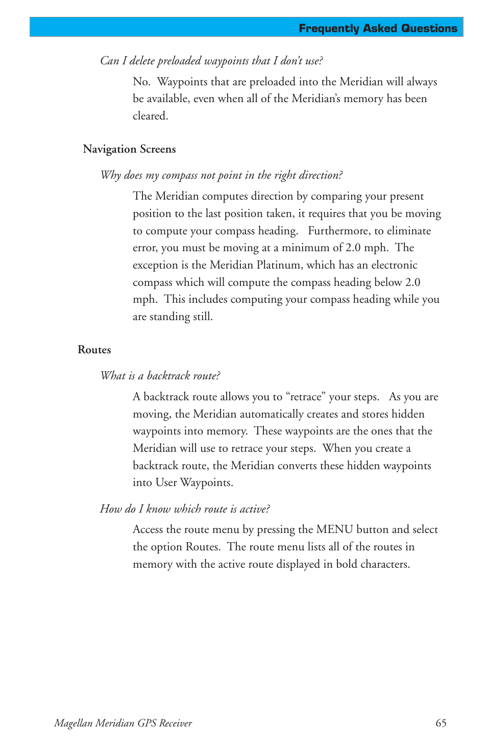 Thales Navigation Meridian Series User Manual | Page 75 / 89