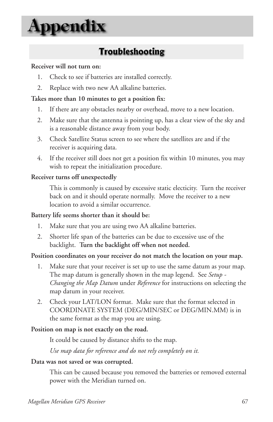 Thales Navigation Meridian Series User Manual | Page 77 / 89