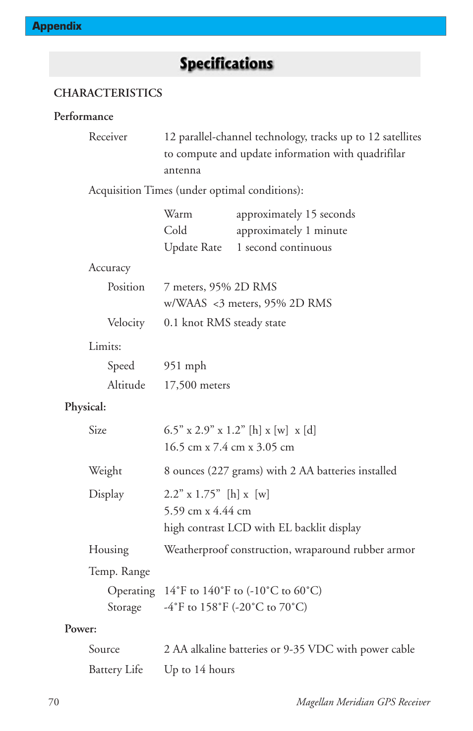 Thales Navigation Meridian Series User Manual | Page 80 / 89