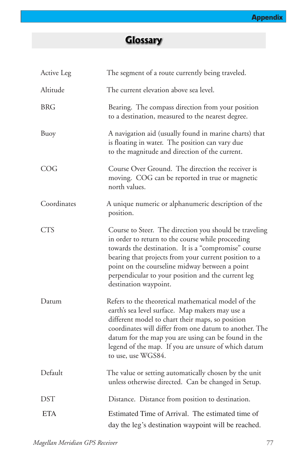 Thales Navigation Meridian Series User Manual | Page 87 / 89