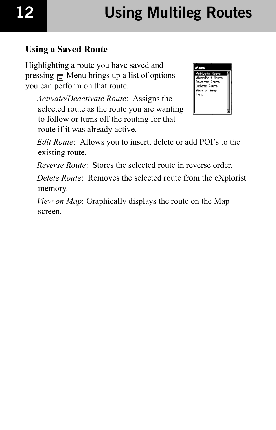 Using multileg routes | Thales Navigation CGRS User Manual | Page 14 / 20