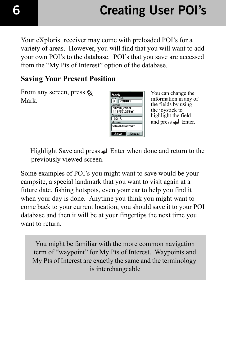 Creating user poi’s | Thales Navigation CGRS User Manual | Page 8 / 20