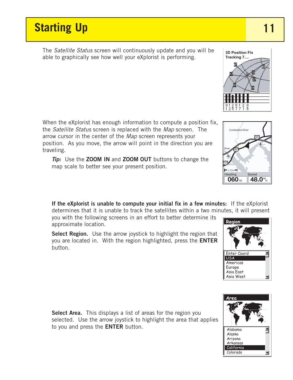 Starting up 11 | Thales Navigation 200 User Manual | Page 16 / 82