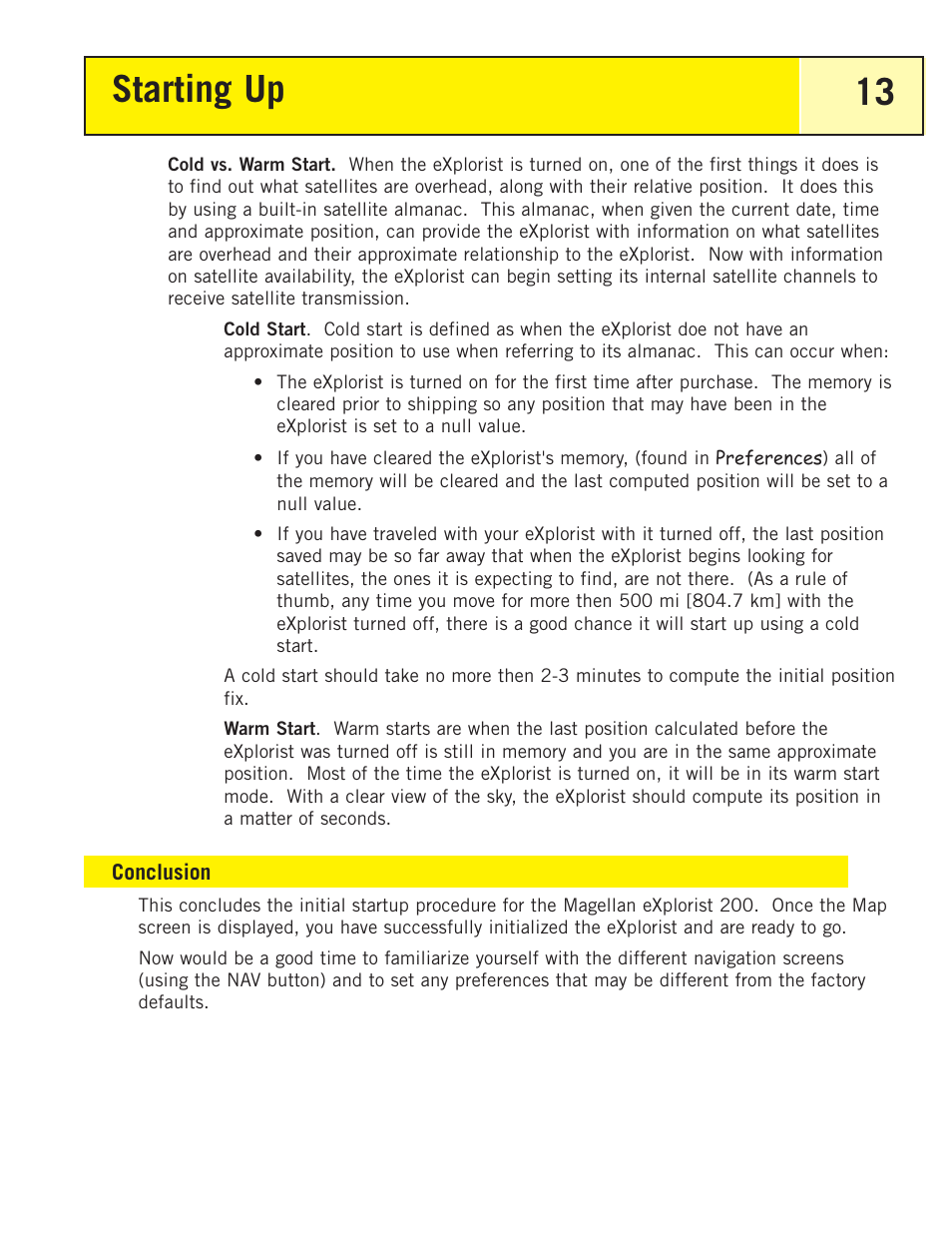 Conclusion, Starting up 13 | Thales Navigation 200 User Manual | Page 18 / 82