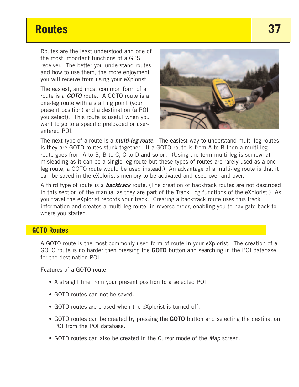 Routes, Goto routes | Thales Navigation 200 User Manual | Page 42 / 82