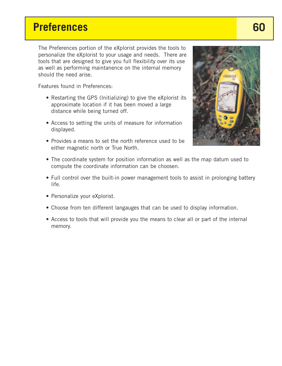 Preferences | Thales Navigation 200 User Manual | Page 65 / 82