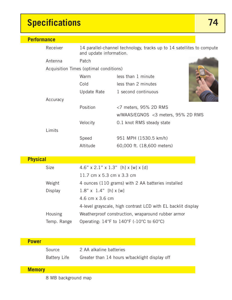 Specifications | Thales Navigation 200 User Manual | Page 79 / 82