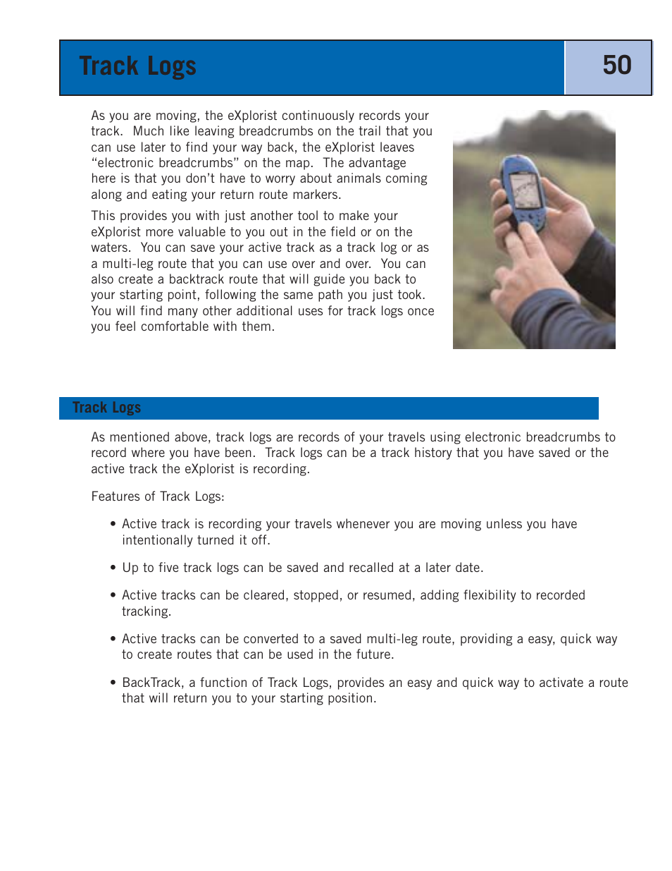 Track logs | Thales Navigation 300 User Manual | Page 56 / 89