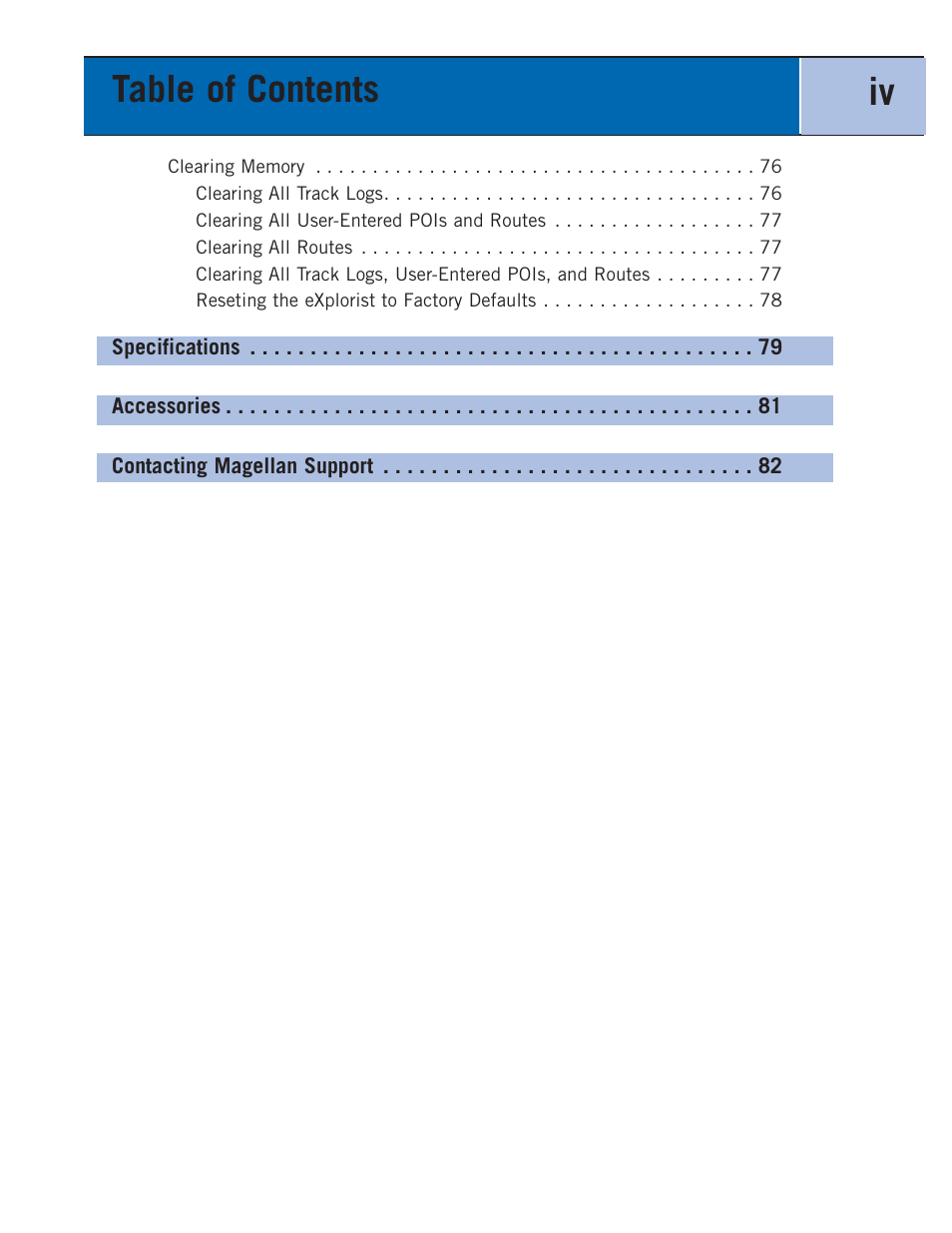 Table of contents iv | Thales Navigation 300 User Manual | Page 6 / 89