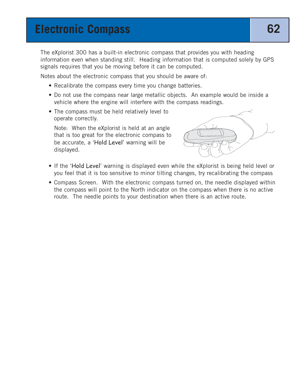 Electronic compass | Thales Navigation 300 User Manual | Page 68 / 89