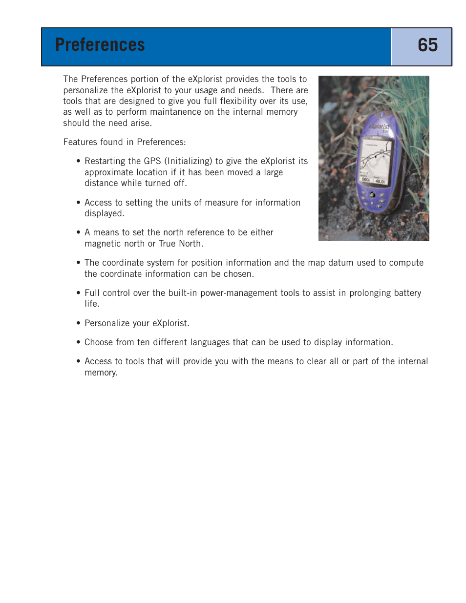 Preferences | Thales Navigation 300 User Manual | Page 71 / 89