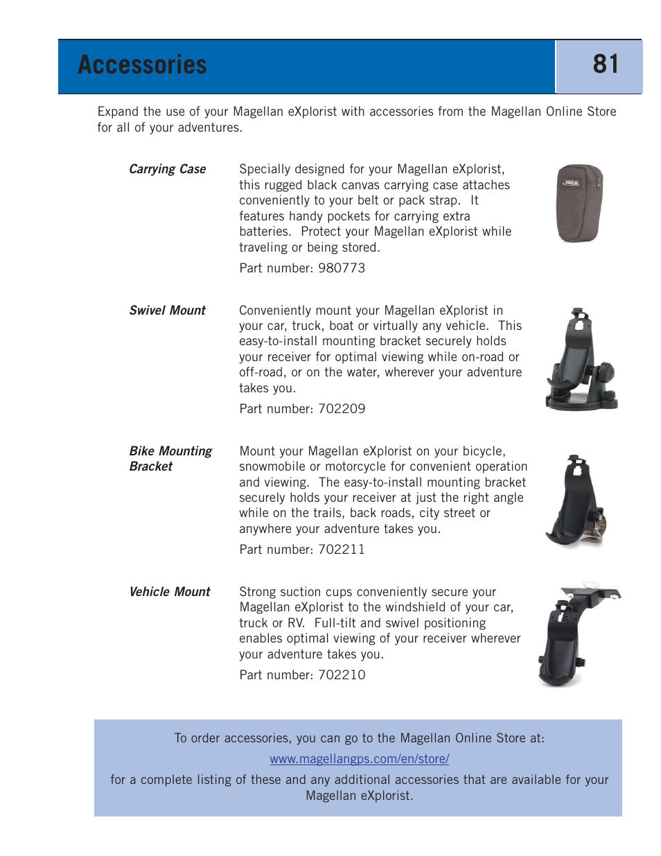 Accessories | Thales Navigation 300 User Manual | Page 87 / 89