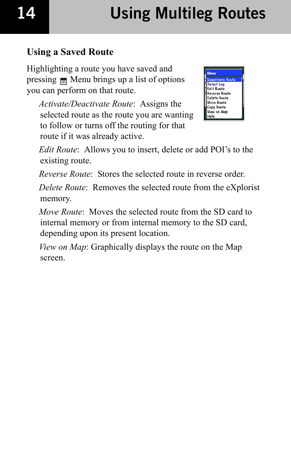 Using multileg routes | Thales Navigation 600 User Manual | Page 16 / 34