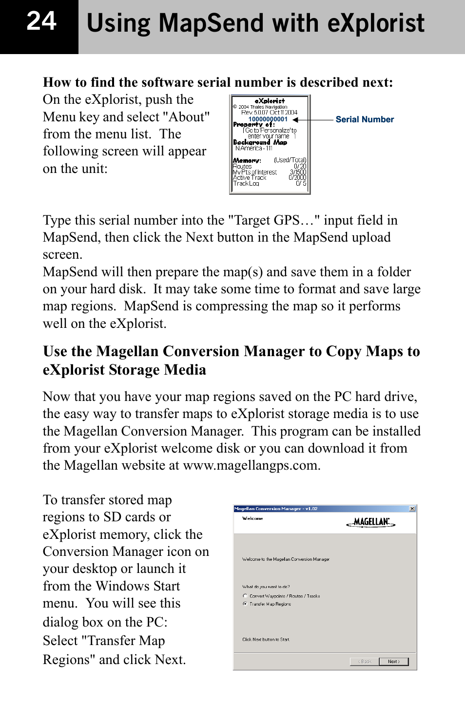 Using mapsend with explorist | Thales Navigation 600 User Manual | Page 26 / 34