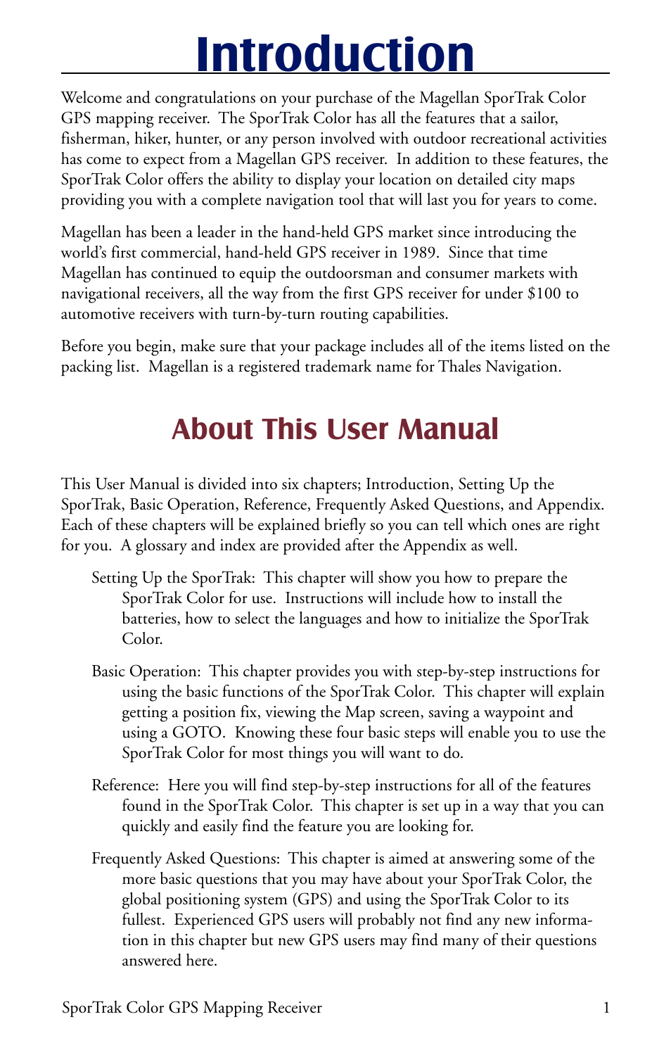Introduction, About this user manual | Thales Navigation Magellan Car GPS Receiver User Manual | Page 11 / 48