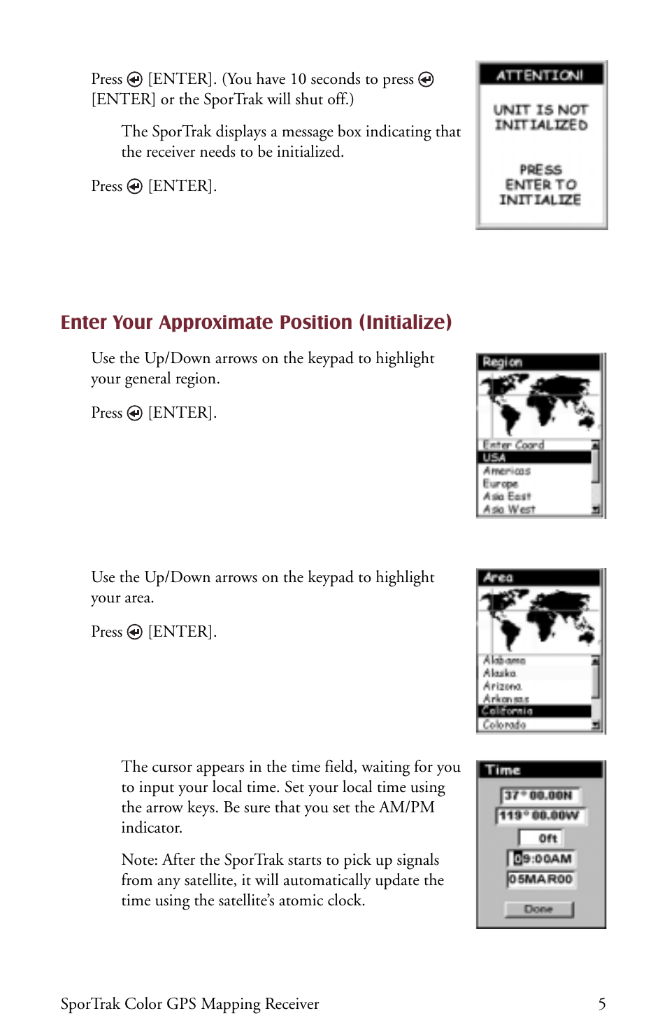 Enter your approximate position (initialize) | Thales Navigation Magellan Car GPS Receiver User Manual | Page 15 / 48