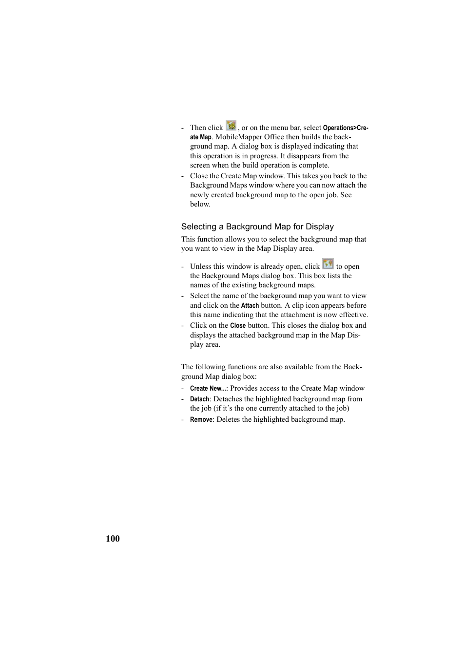 Selecting a background map for display | Thales Navigation Mobile Mapper User Manual | Page 106 / 128