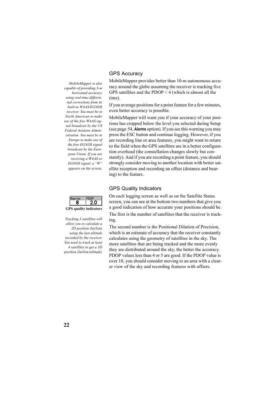 Gps accuracy, Gps quality indicators, Gps accuracy gps quality indicators | Thales Navigation Mobile Mapper User Manual | Page 28 / 128