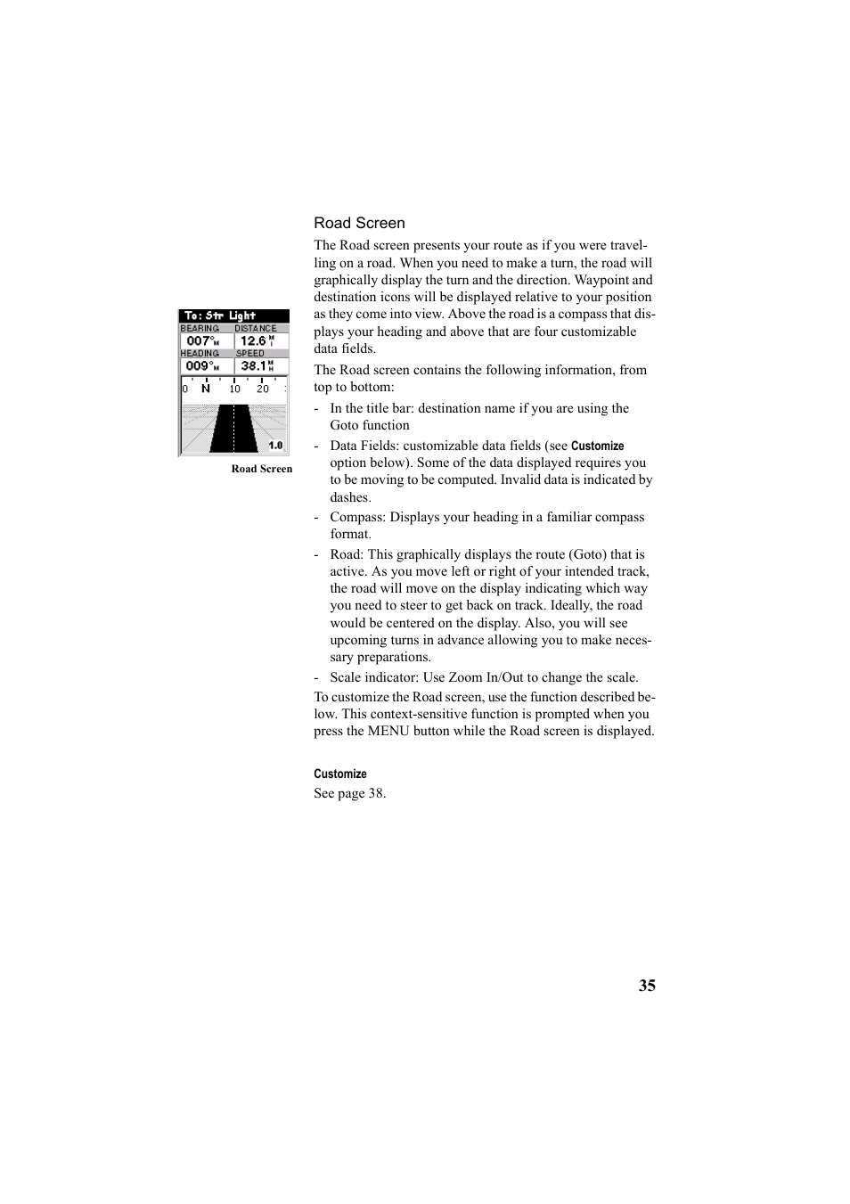 Road screen | Thales Navigation Mobile Mapper User Manual | Page 41 / 128